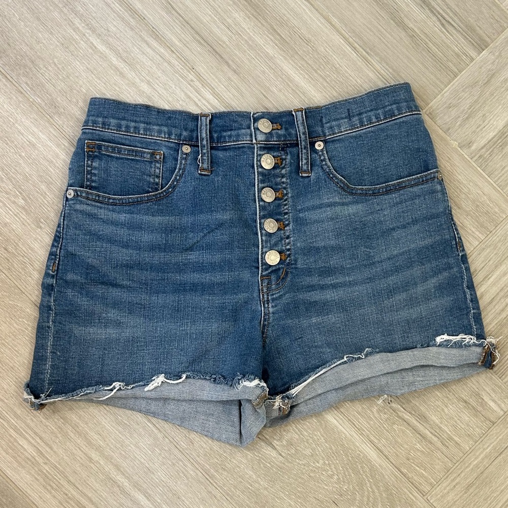 Madewell High Rise Denim Women's Shorts Button Fly Size 27